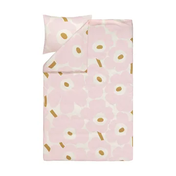 Unikko vuodevaatesetti 150x210 cm+50x60 cm - White-light pink-beige - Marimekko