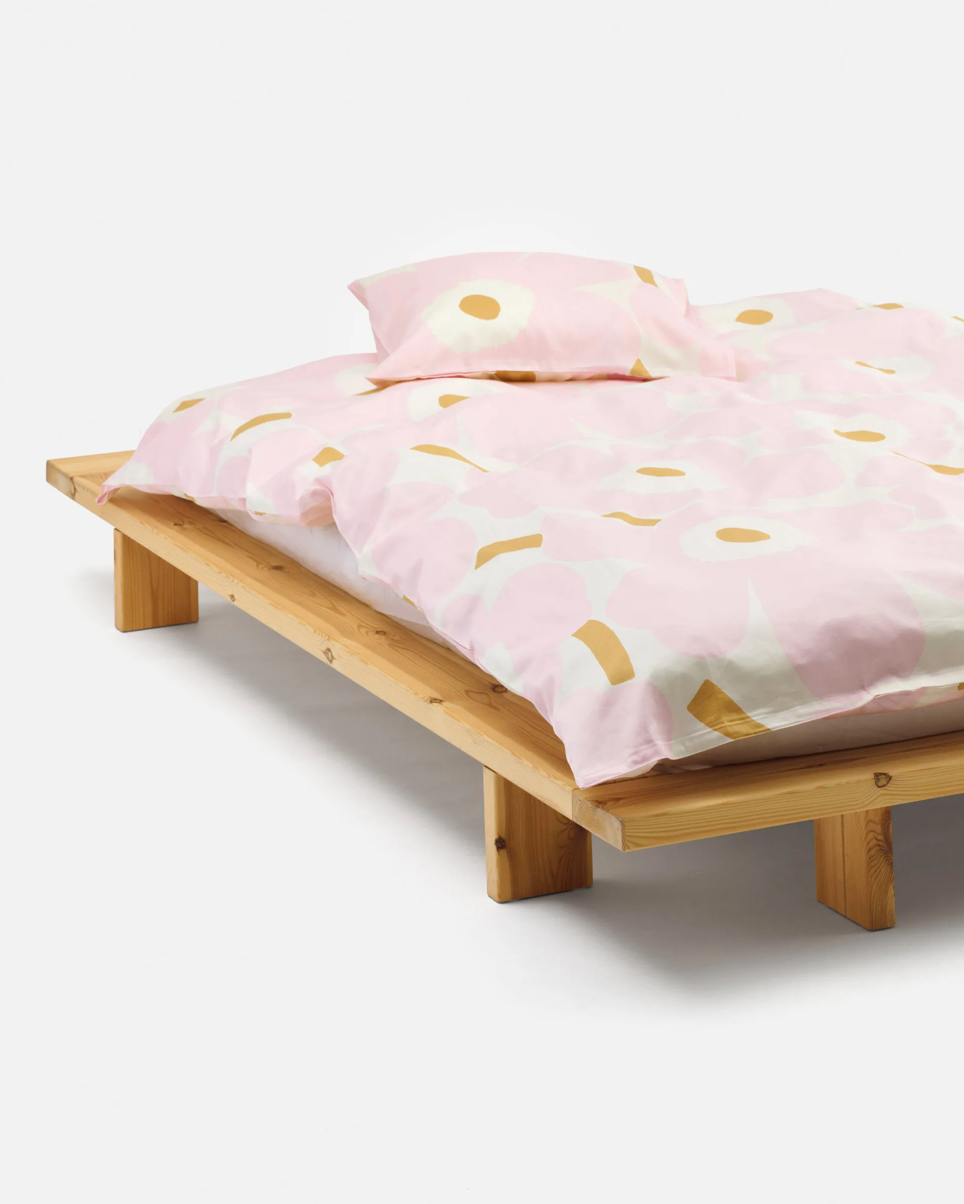 Unikko vuodevaatesetti 150x210 cm+50x60 cm, White-light pink-beige Marimekko