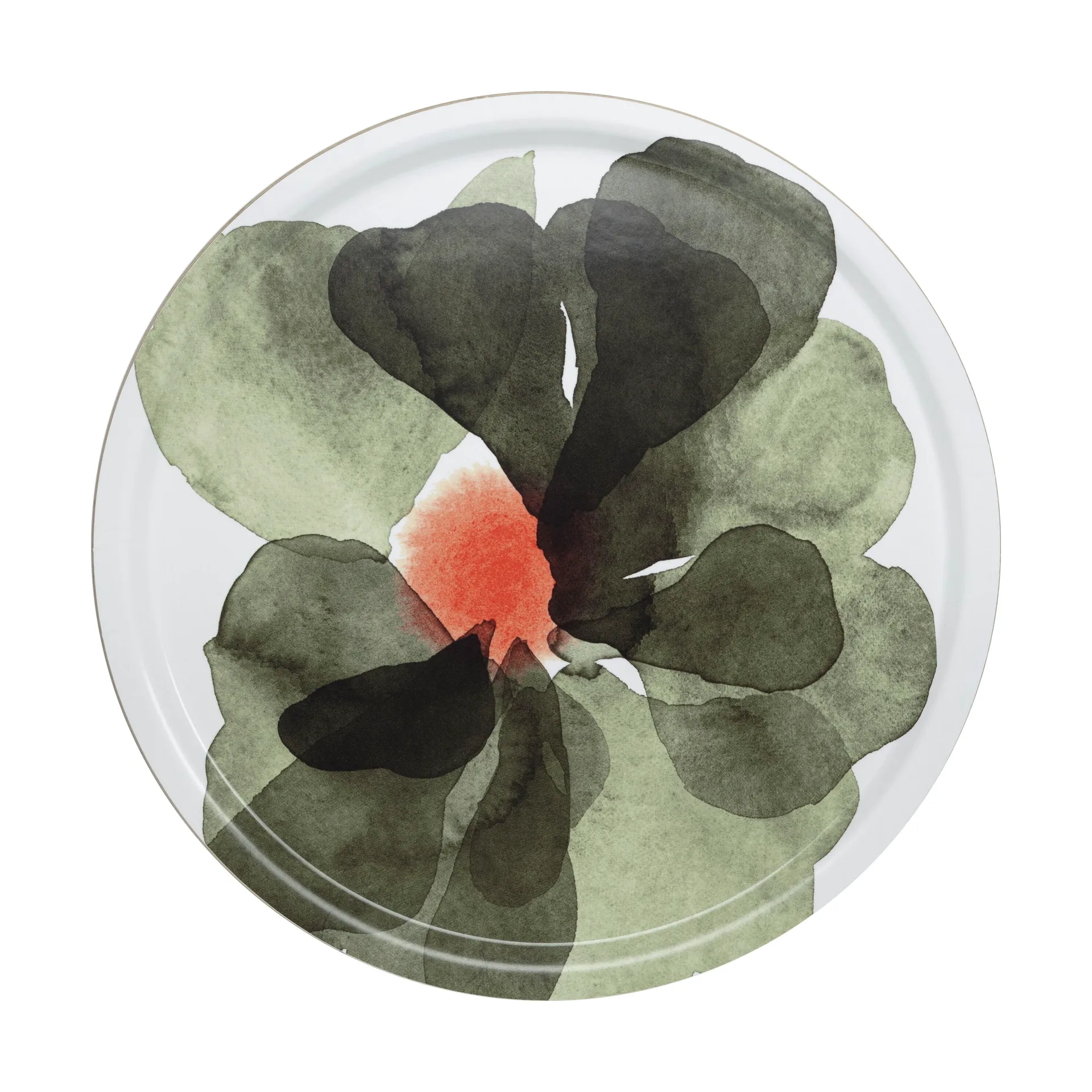 Valssi tarjotin Ø46 cm, White-forest green-tomato red Marimekko