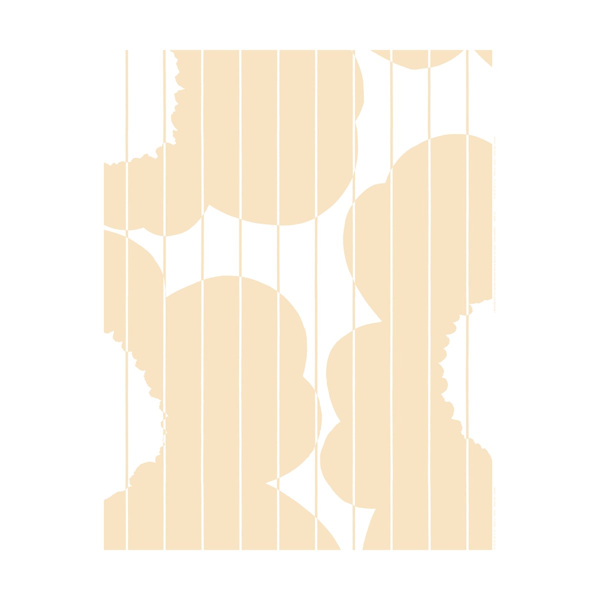 Marimekko Vesi Unikko puuvillakangas White-beige | Skandinaavinen Sisustus | Kankaat & Metritavarat | Valkoinen