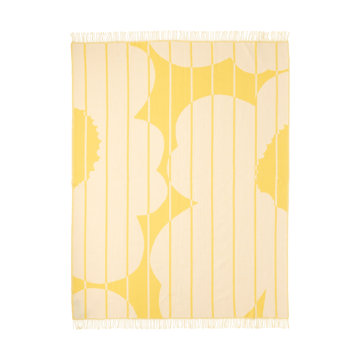 Marimekko Vesi Unikko villahuopa 140×180 cm Spring yellow-ecru