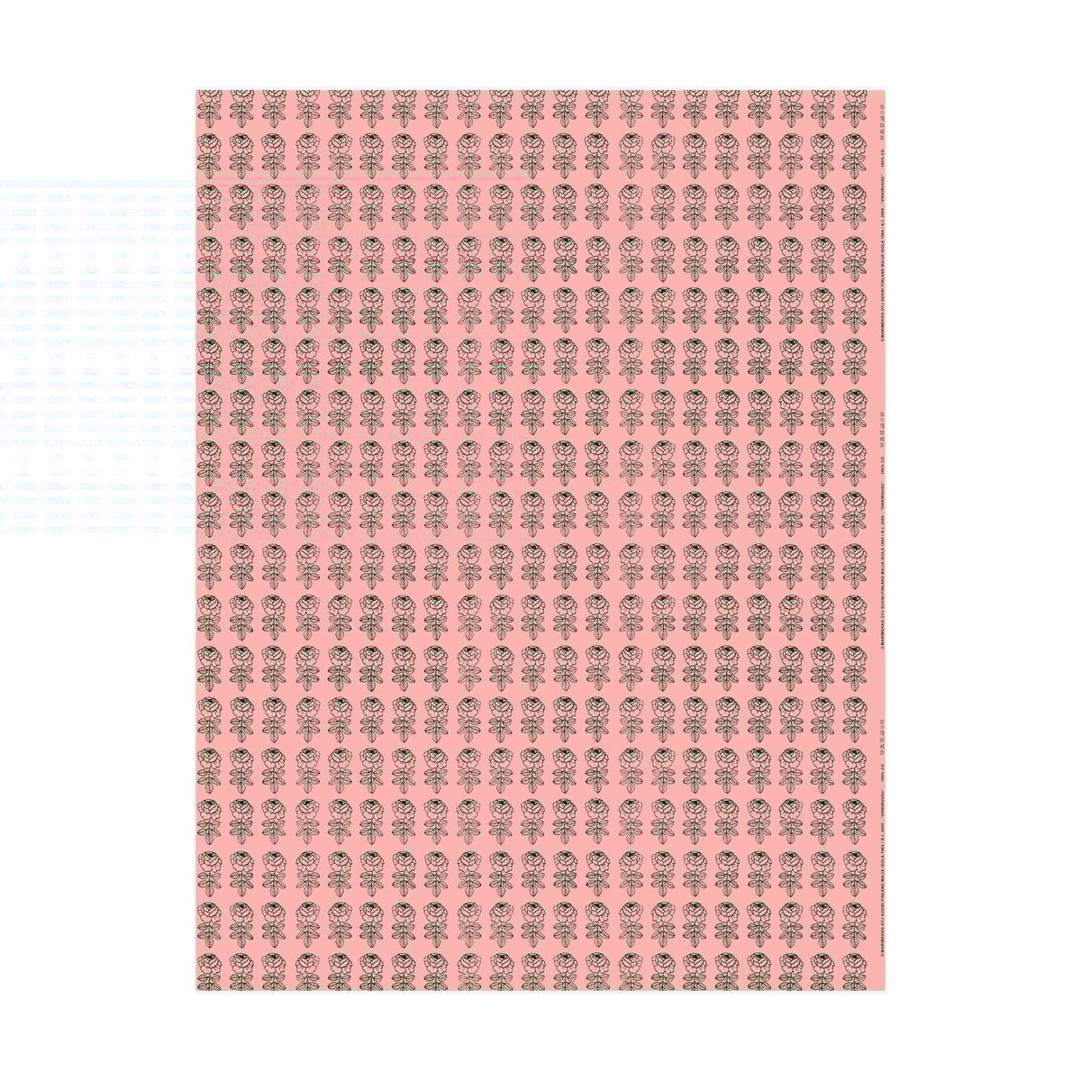 Marimekko Vihkiruusu kangas Light pink-dark green | Skandinaavinen Sisustus | Kankaat & Metritavarat | Vaaleanpunainen