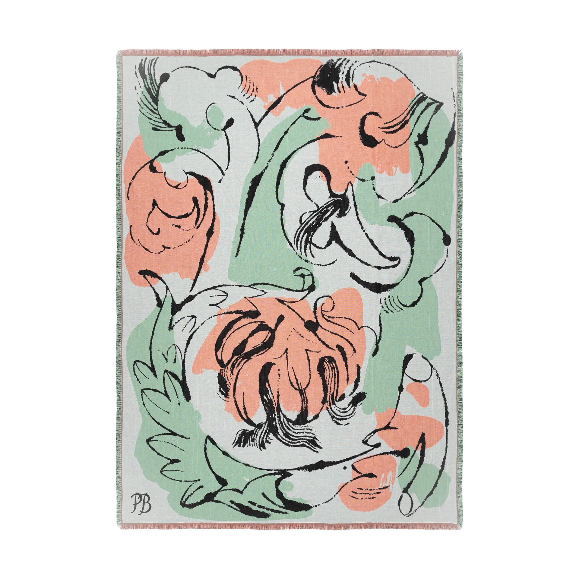 Vildstjälk peitto 130x180 cm, Offwhite-dark blue- orange-red Marimekko