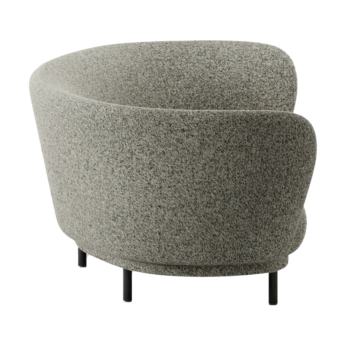 Massproductions Dandy 3-istuttava sohva Black oak - Kirkby Design, Spiral - 23 Monochrome