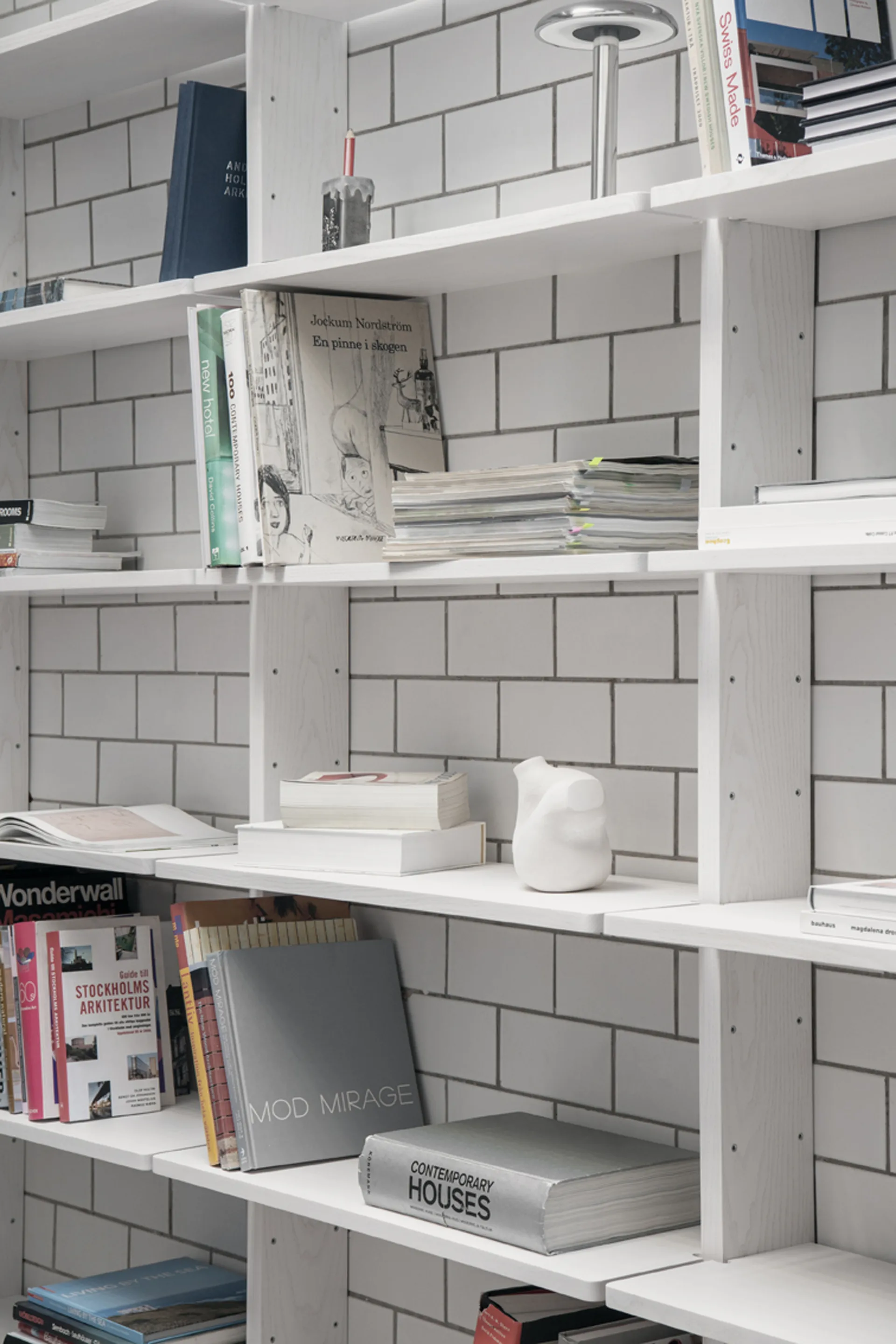 Gridlock Desk -kirjoituspöydän hyllytaso, White stained Ash Massproductions