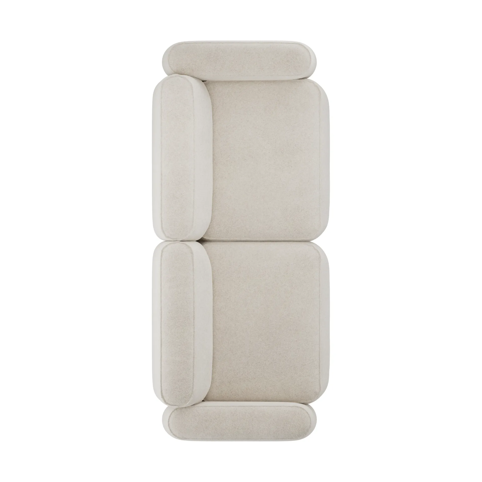 Patch 2,5-istuttava sohva, Spiral 21 Chalk Massproductions