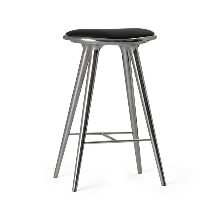Mater high stool baarijakkara korkea 74 cm - nahka musta, alumiiniteline - Mater