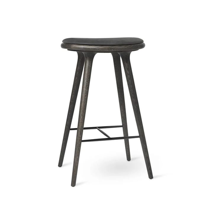 Mater high stool baarijakkara matala 69 cm - nahka musta, sirka grey tammi - Mater