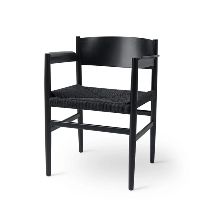 Nestor käsinojallinen tuoli - pyökki mustaksi petsattu, musta istuinosa - Mater