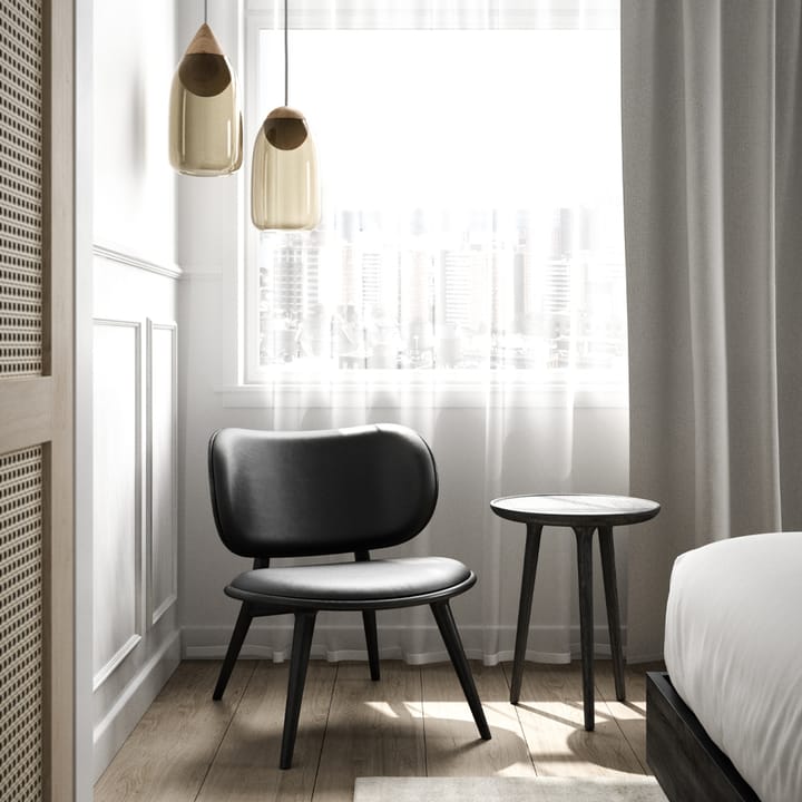 The Lounge Chair -loungetuoli, nahka musta, mustaksi petsattu pyökkiteline Mater
