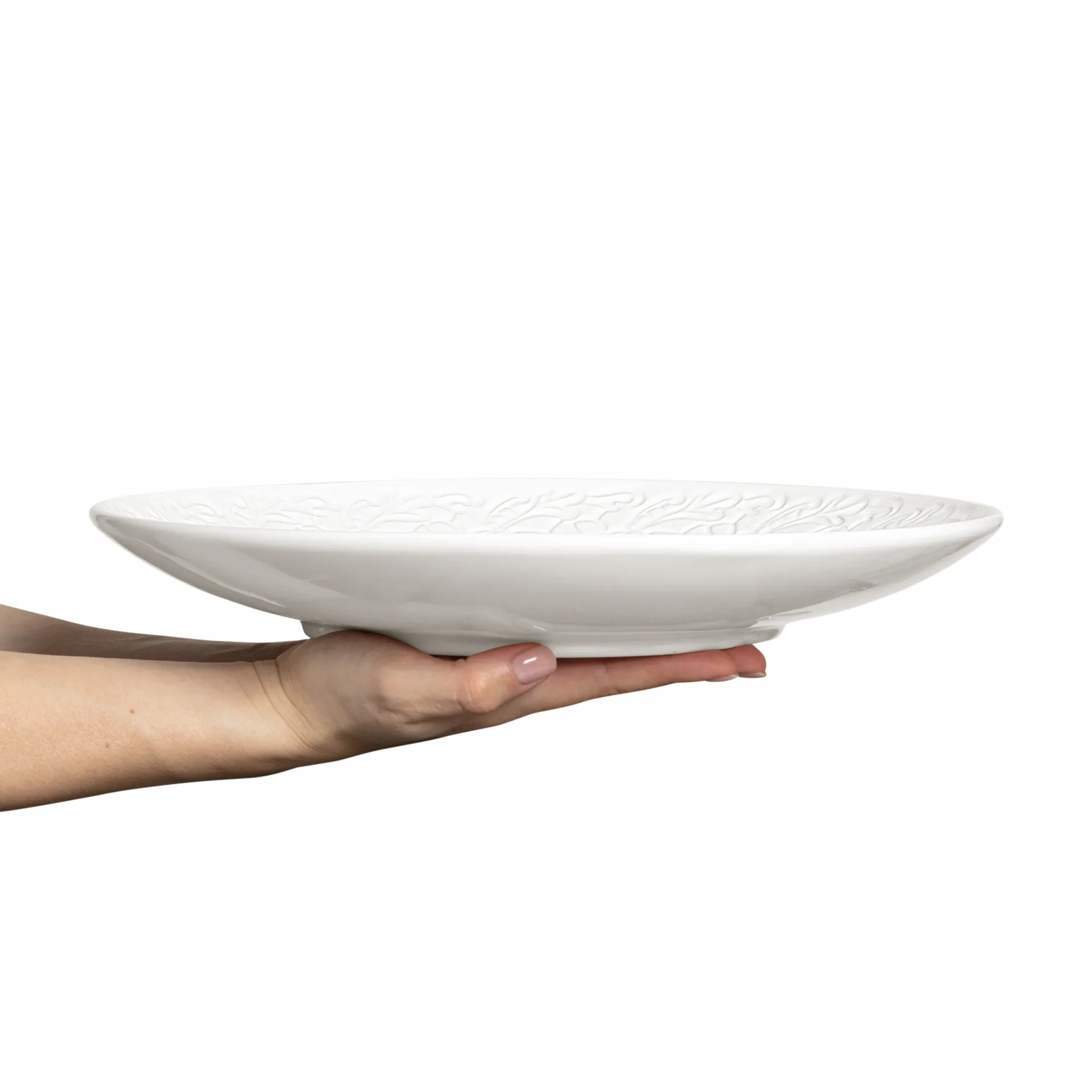 Lace-lautanen 34 cm, Valkoinen Mateus