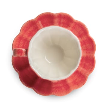 Oyster kuppi ja aluslautanen 25 cl - Punainen - Mateus
