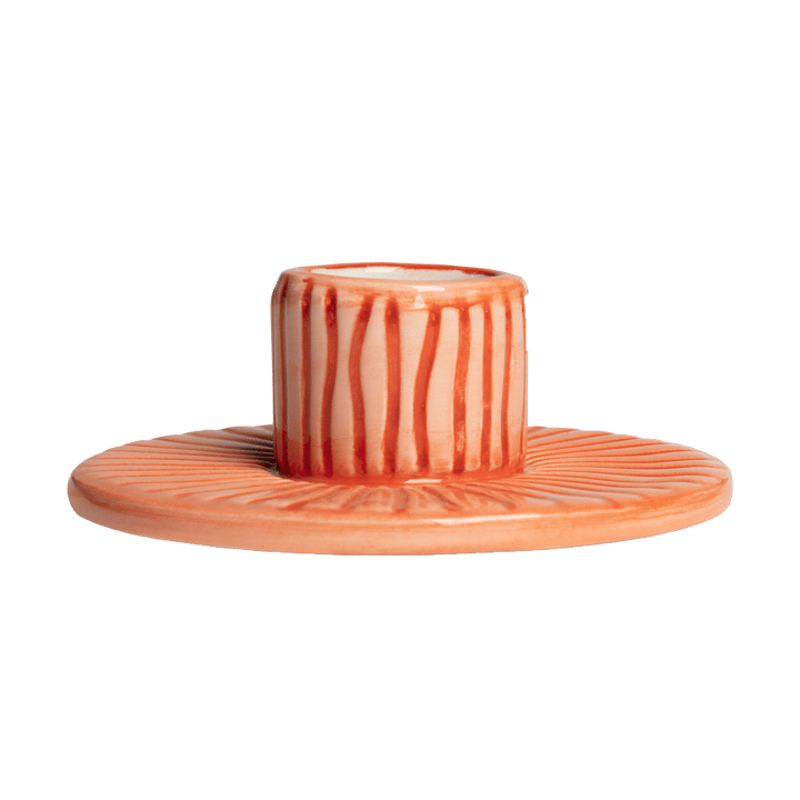 Stripes kynttilänjalka Ø 8 cm - Oranssi - Mateus