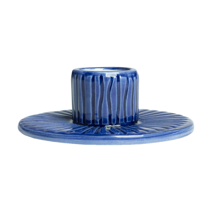 Stripes kynttilänjalka Ø 8 cm - Sininen - Mateus