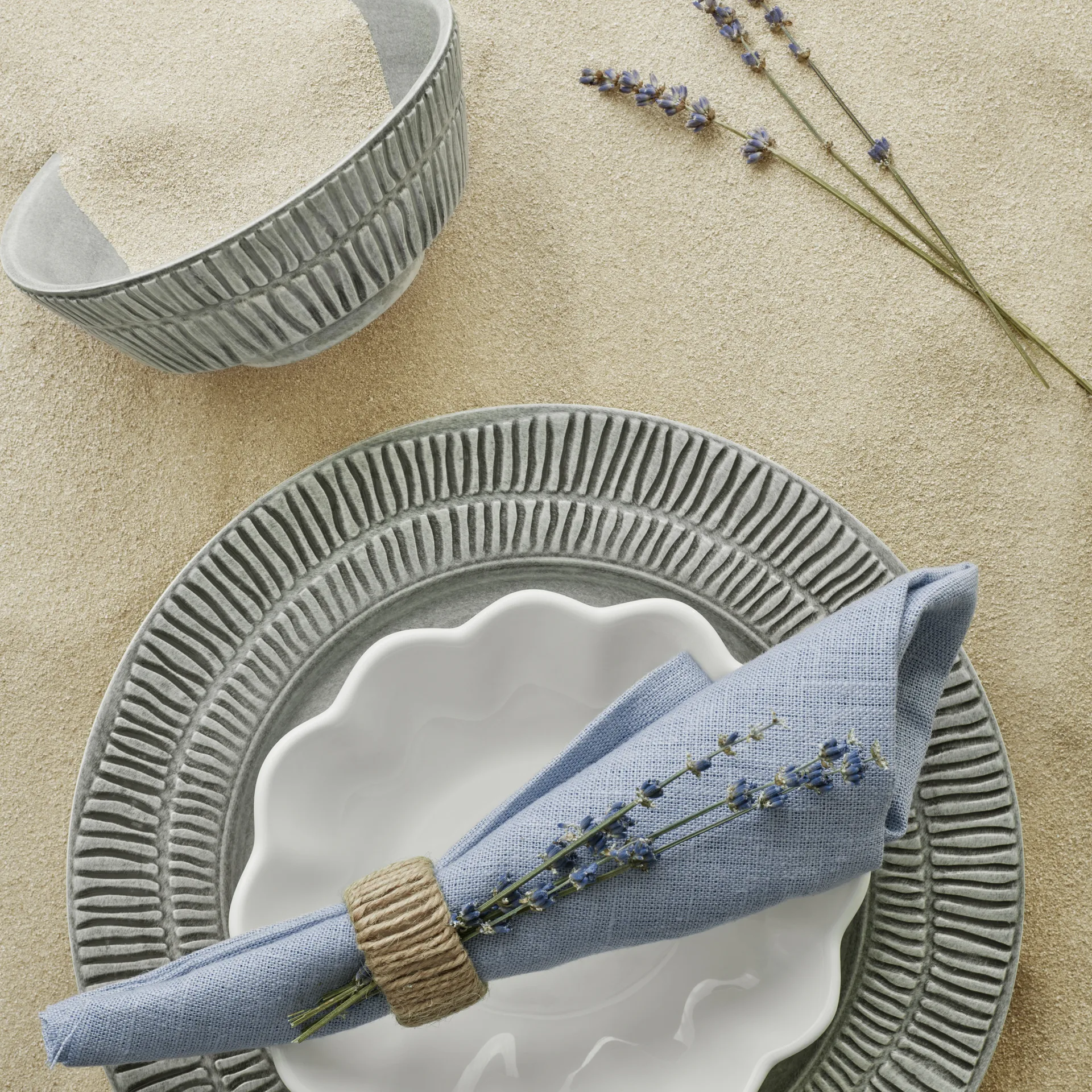 Stripes lautanen Ø 21 cm, Harmaa Mateus