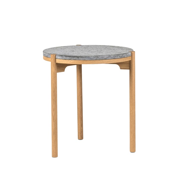 Dondo sivupöytä valkopigmentoitu tammi Ø45 cm - Hiontahiekkakivi - Mavis
