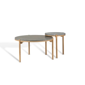 Dondo sivupöytä valkopigmentoitu tammi Ø45 cm - Hiontahiekkakivi - Mavis