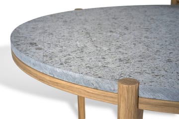Dondo sivupöytä valkopigmentoitu tammi Ø45 cm - Hiontahiekkakivi - Mavis