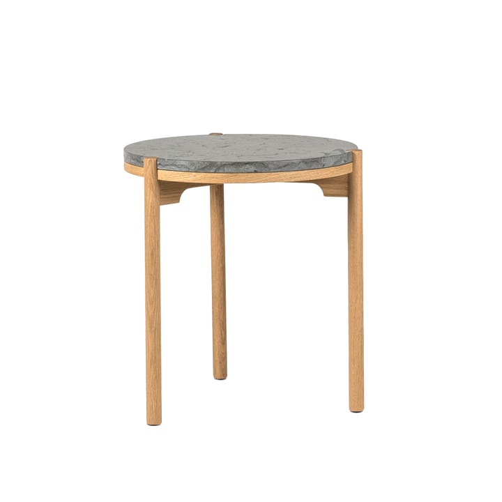 Dondo sivupöytä valkopigmentoitu tammi Ø45 cm - Hiontahiekkakivi - Mavis