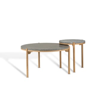 Dondo sivupöytä valkopigmentoitu tammiØ80 cm - Hiontahiekkakivi - Mavis