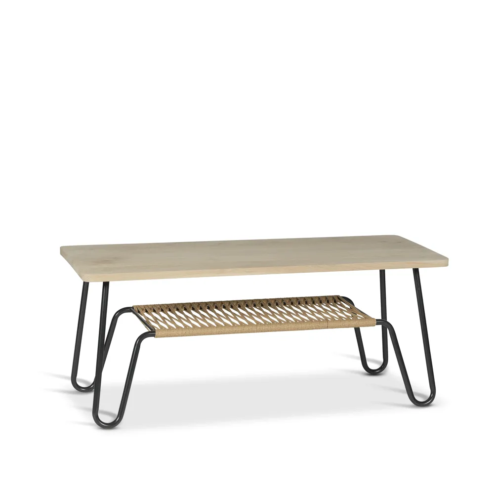 Marcel-sohvapöytä, tammi saippuoitu rustiikki, 120x50 Mavis