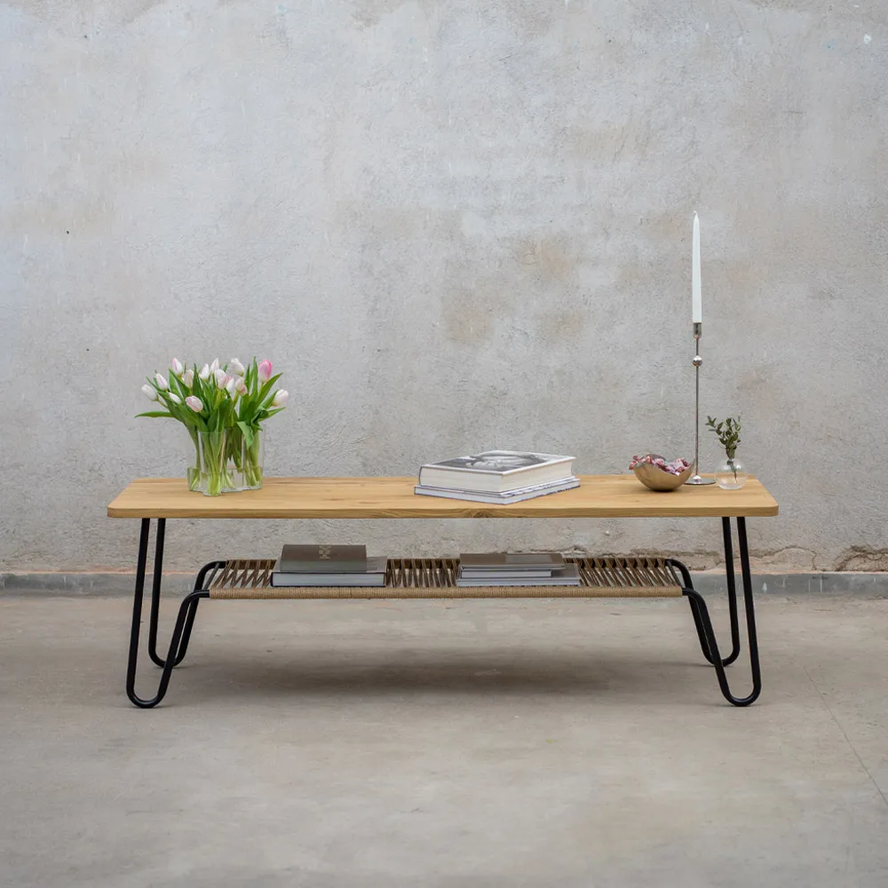 Marcel-sohvapöytä, tammi saippuoitu rustiikki, 140x70 Mavis