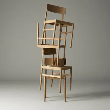 Punainen tuoli - Valkopigmentoitu mattalakattu tammi - Mavis