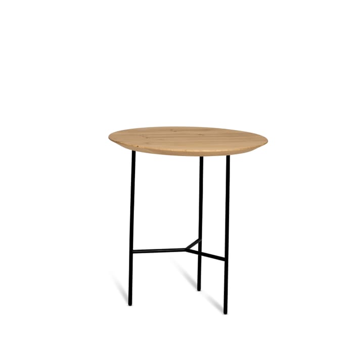 Tribeca sivupöytä - tammi lakattu, mustat jalat, ø47 cm - Mavis