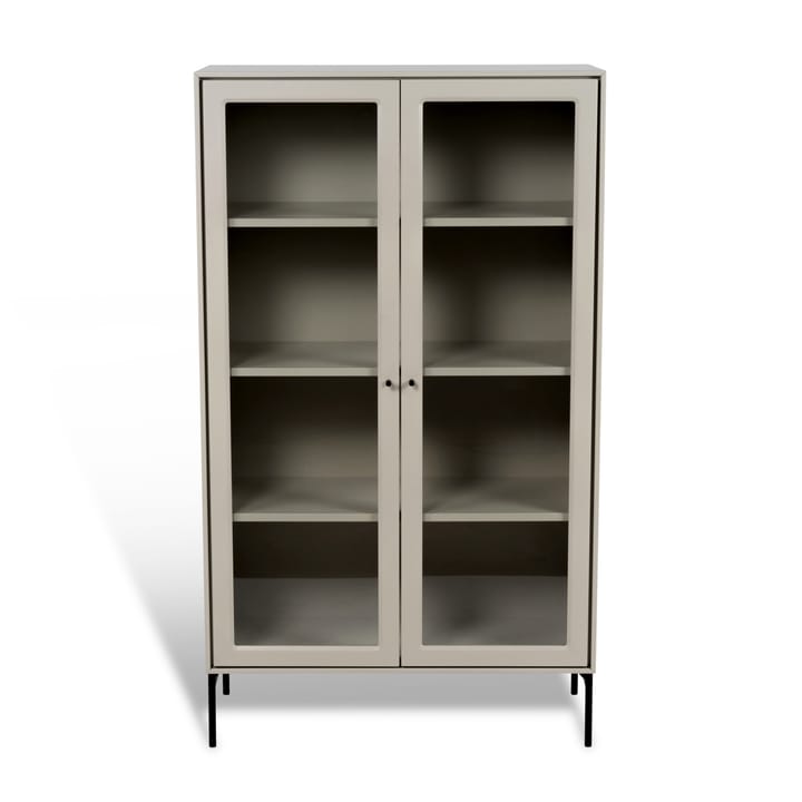 Volt vitriinikaappi 130 cm beige - Yksityiskohdat mustassa - Mavis