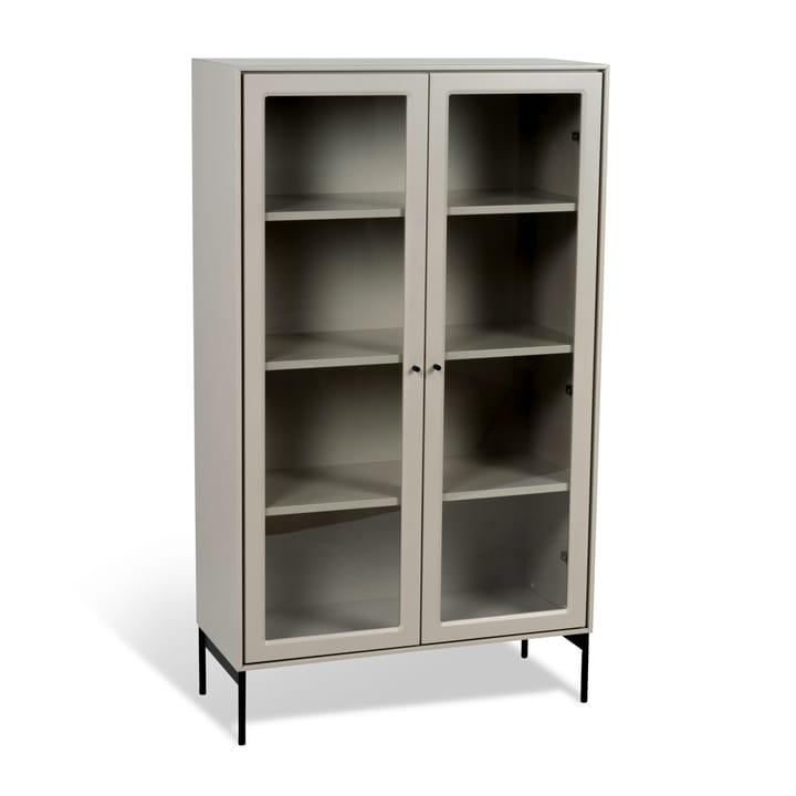 Volt vitriinikaappi 130 cm beige, Yksityiskohdat mustassa Mavis