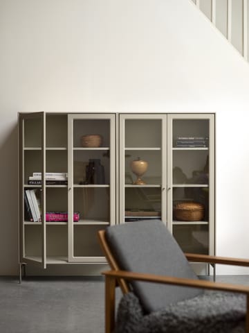 Volt vitriinikaappi 130 cm beige - Yksityiskohdat ruostumattomasta teräksestä - Mavis