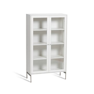 Volt vitriinikaappi 130 cm valkolakka - Yksityiskohdat ruostumattomasta teräksestä - Mavis