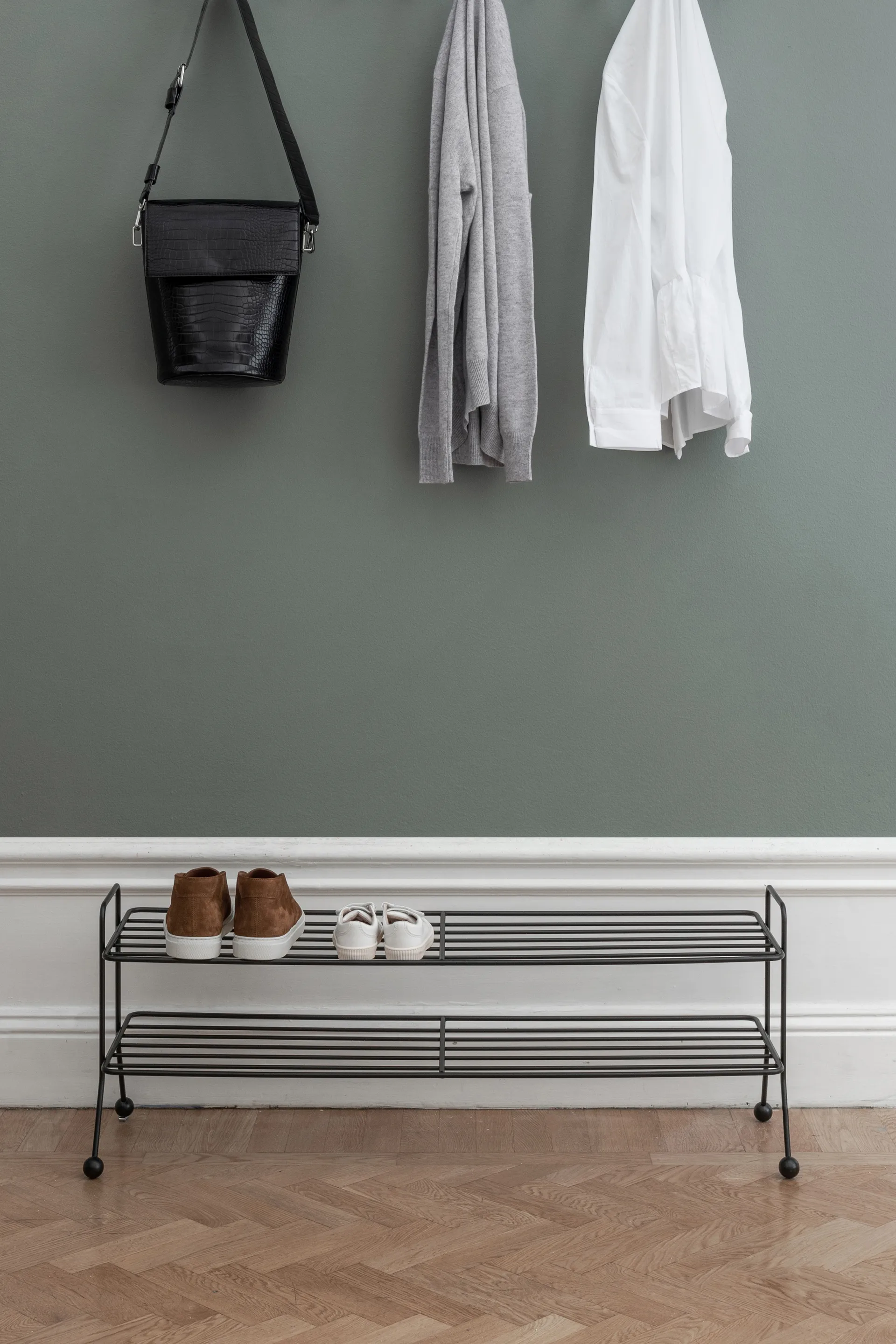 Bill Shoe Shelf L -kenkähylly, Musta Maze