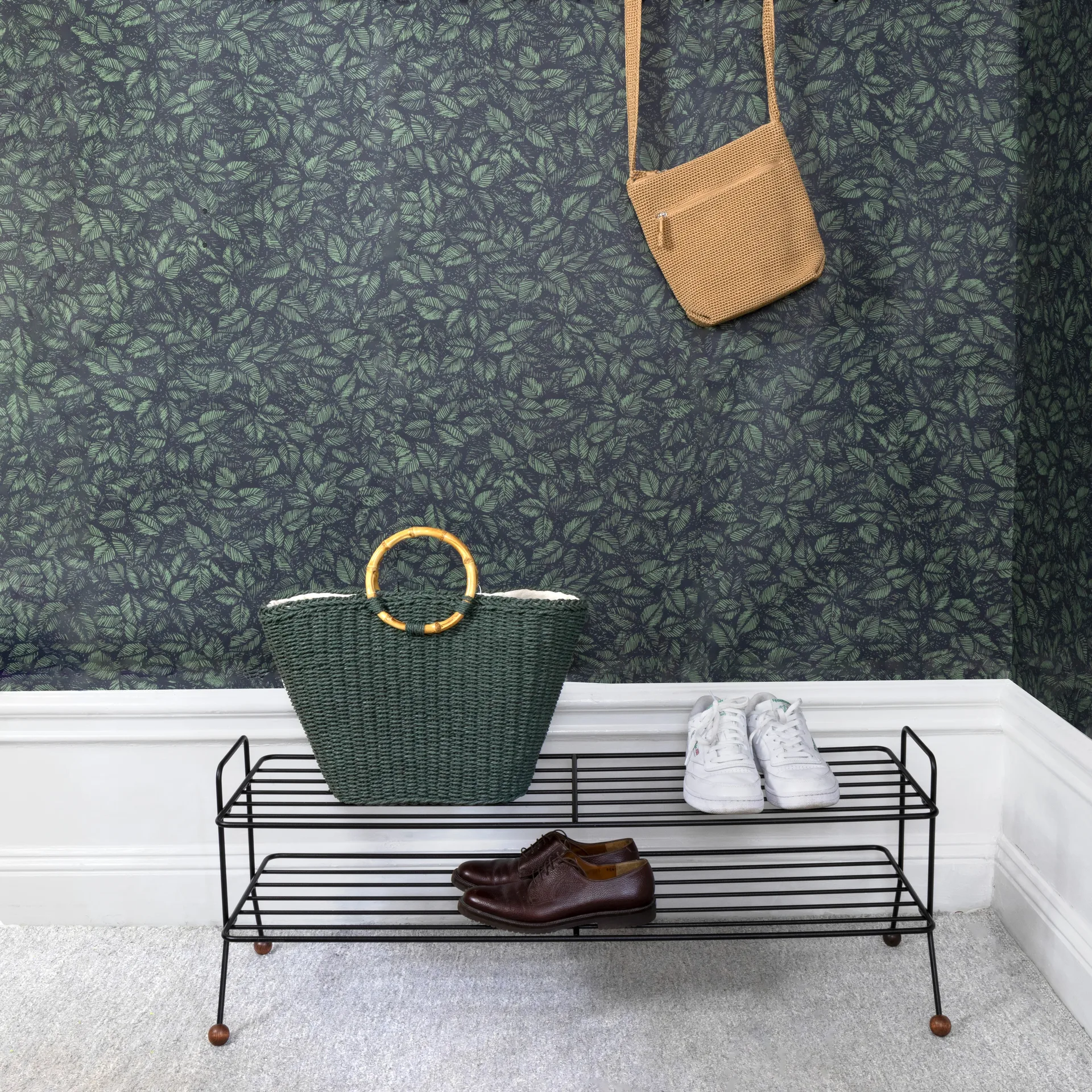 Bill Shoe Shelf L, Musta-tummanruskea Maze