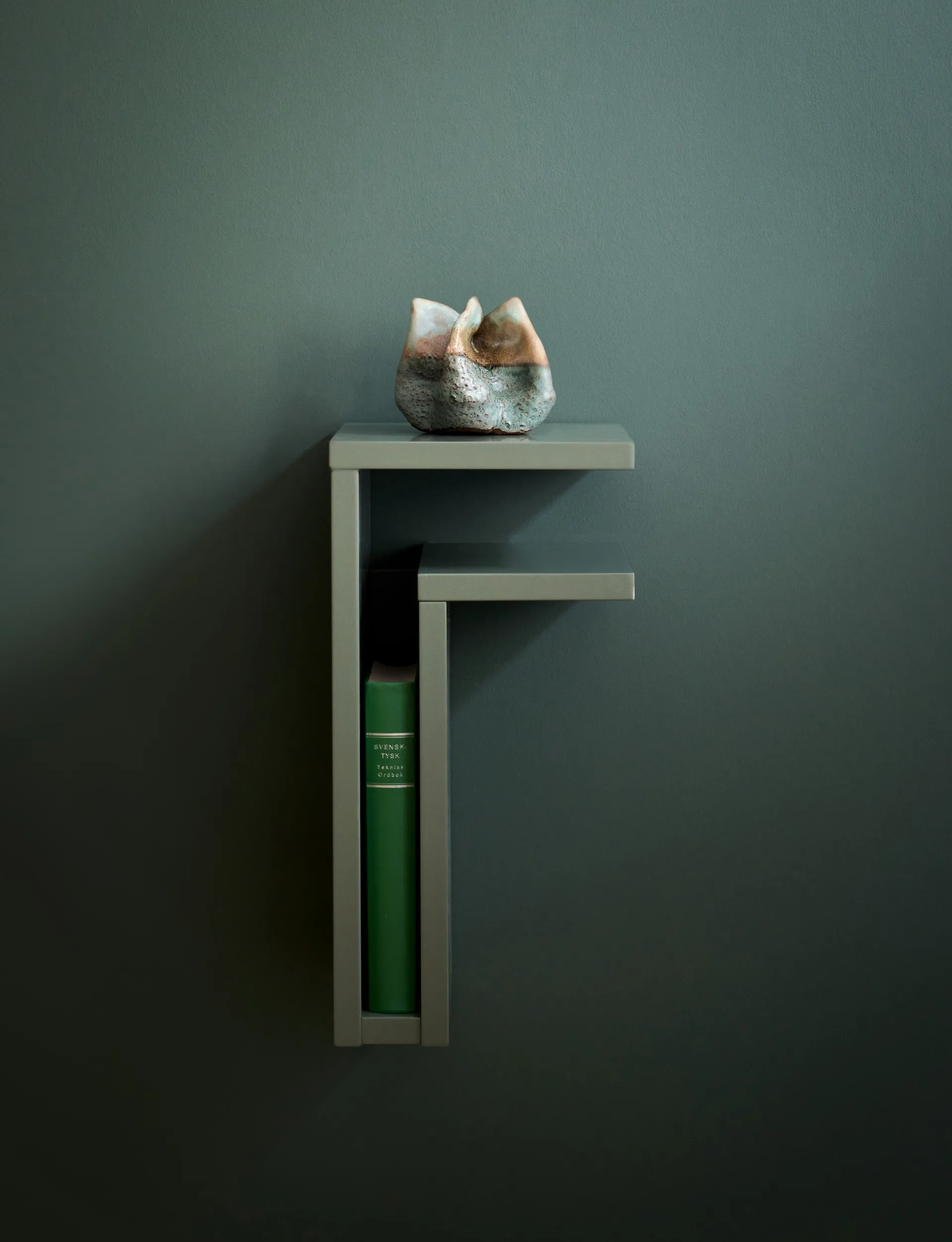 F-shelf seinähylly green grey, Hylly oikealle Maze
