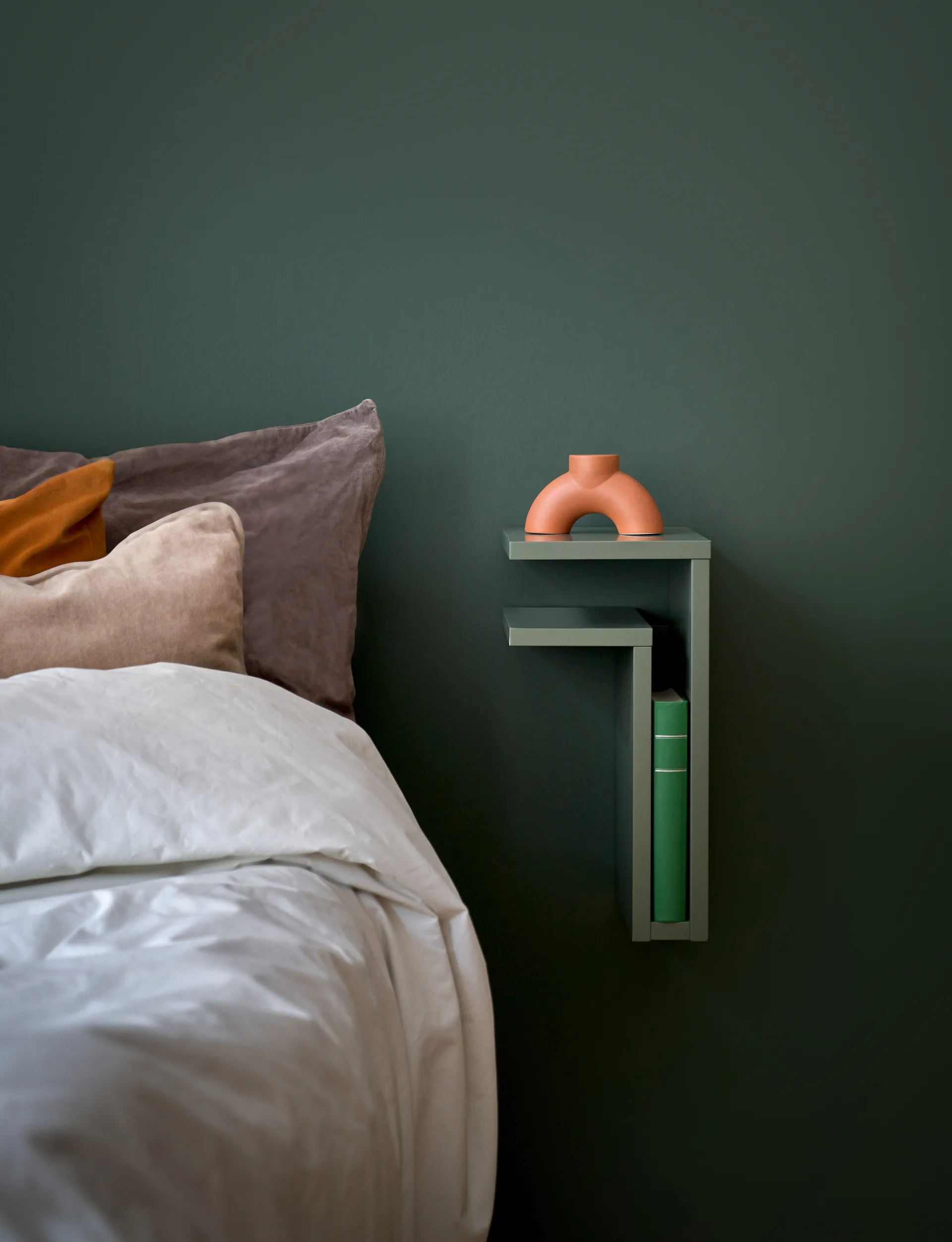 F-shelf seinähylly green grey, Hylly vasemmalle Maze