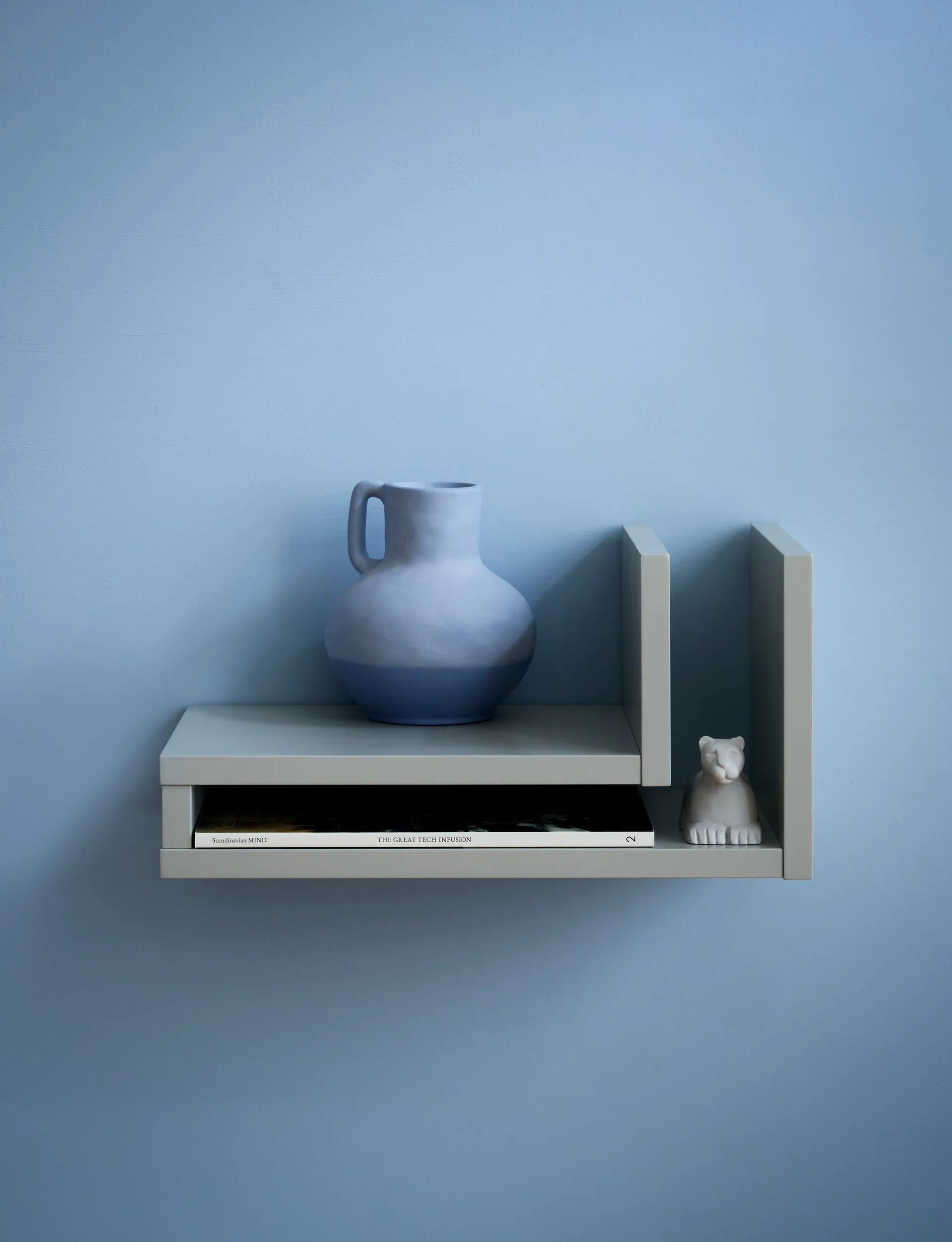 F-shelf seinähylly silk grey, Hylly vasemmalle Maze