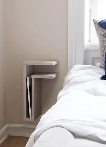 F-shelf seinähylly valkoinen tammi oikea + vasen 2 osaa 2 osaa - Maze