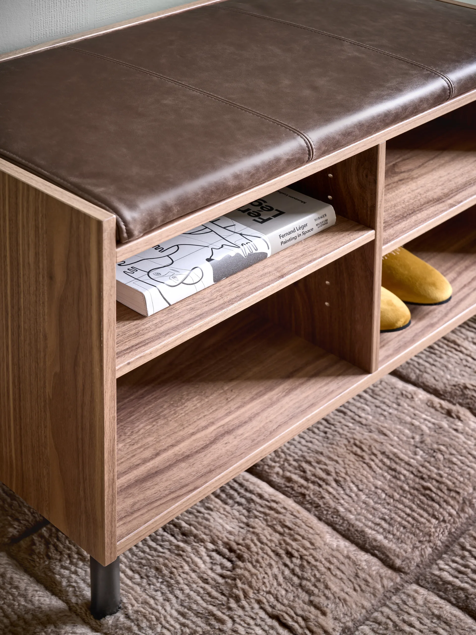 Gentle säilytyspenkki, Pähkinäpuu, 78x53x35 cm Maze