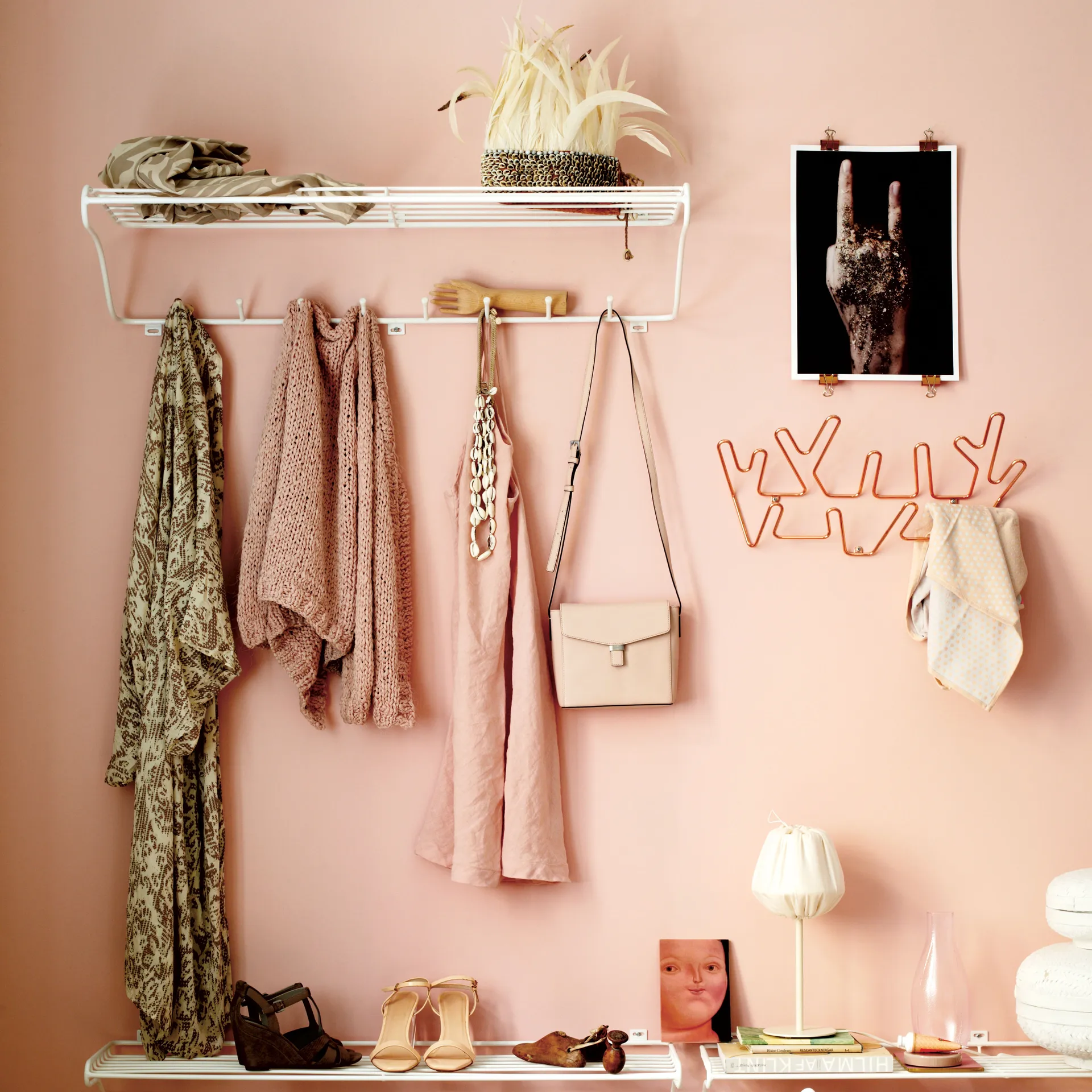 Hat Rack L hattuhylly, valkoinen Maze