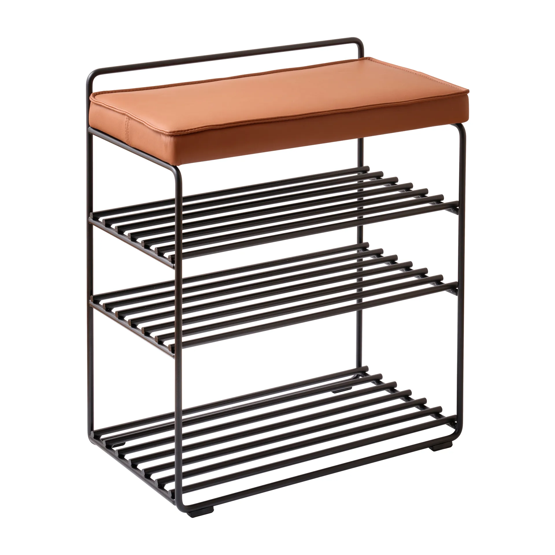 Lower East Seat hylly-rahi 50 x 28 x 58 cm, Black-cognac leather Maze