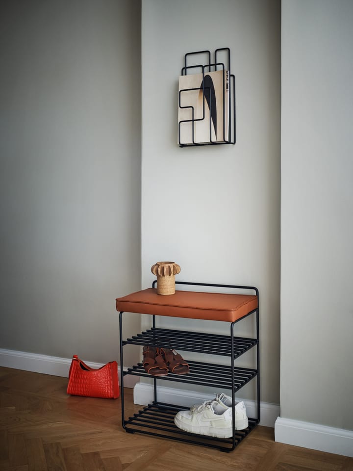 Lower East Seat hylly-rahi 50 x 28 x 58 cm, Black-cognac leather Maze