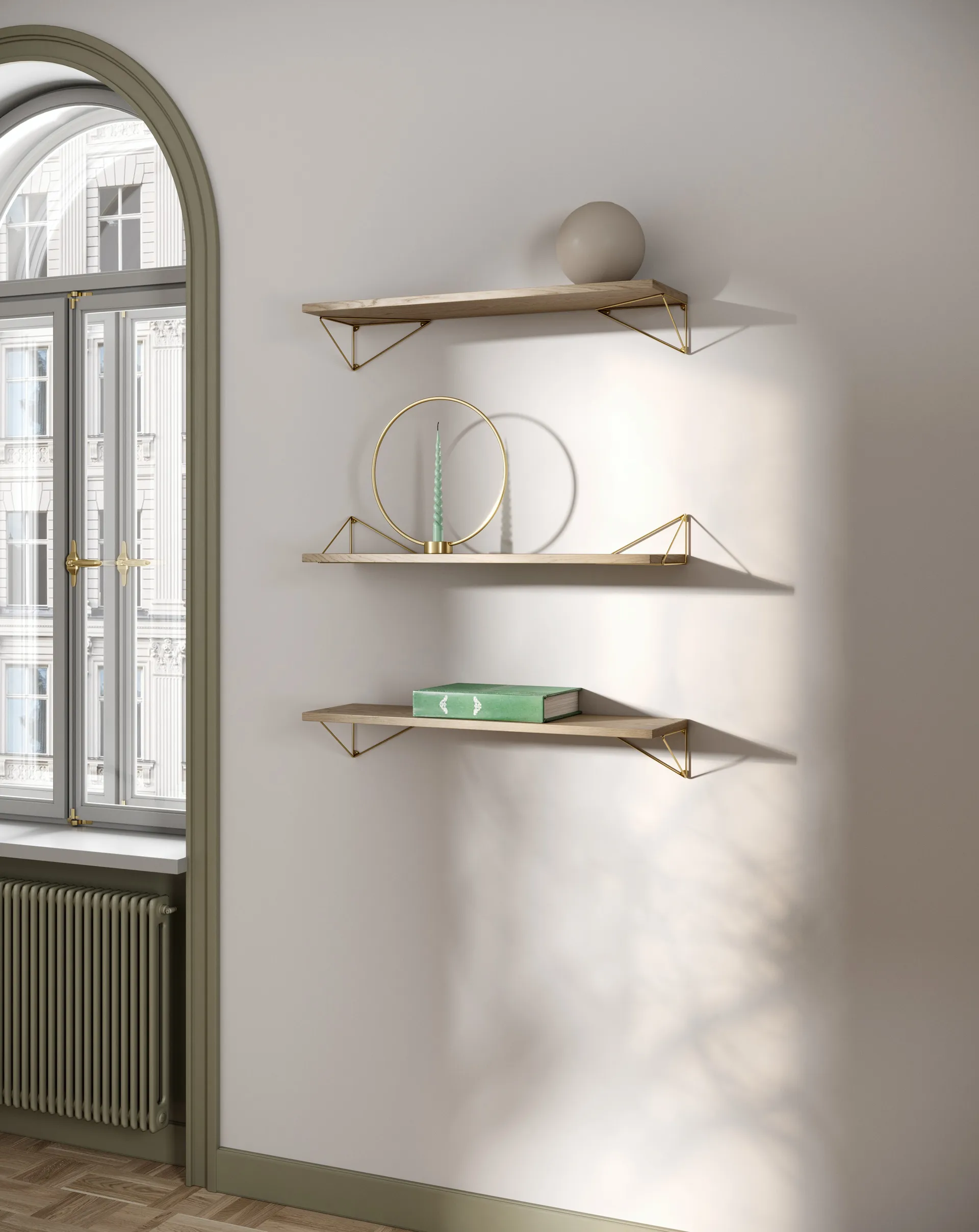 Pythagoras Bundle A hyllyjärjestelmä tammi-messinki Maze