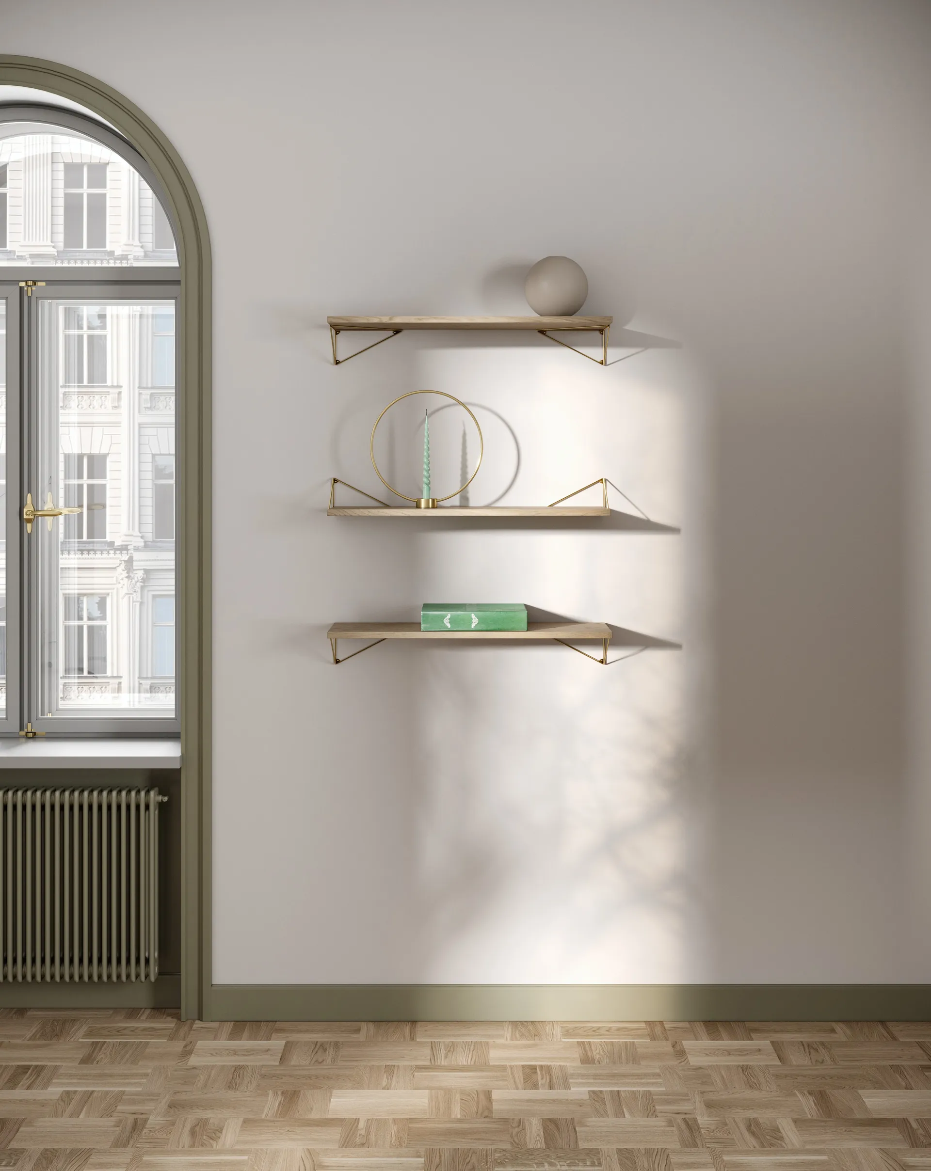 Pythagoras Bundle A hyllyjärjestelmä tammi-messinki Maze