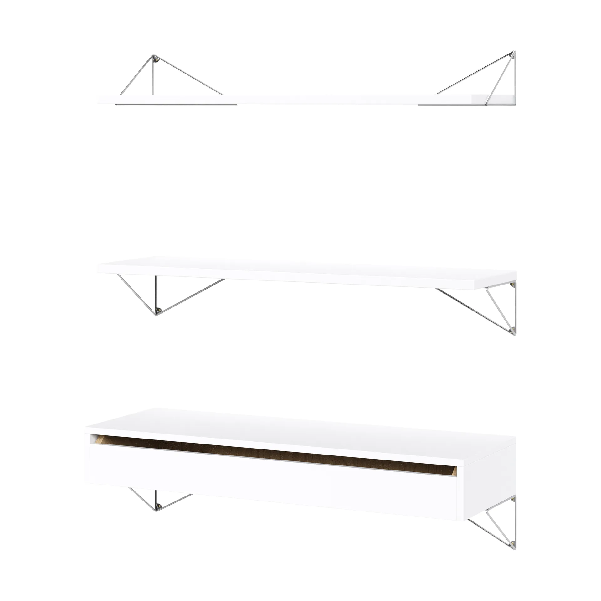 Pythagoras Bundle C hyllyjärjestelmä valkoinen-kromi,  Maze