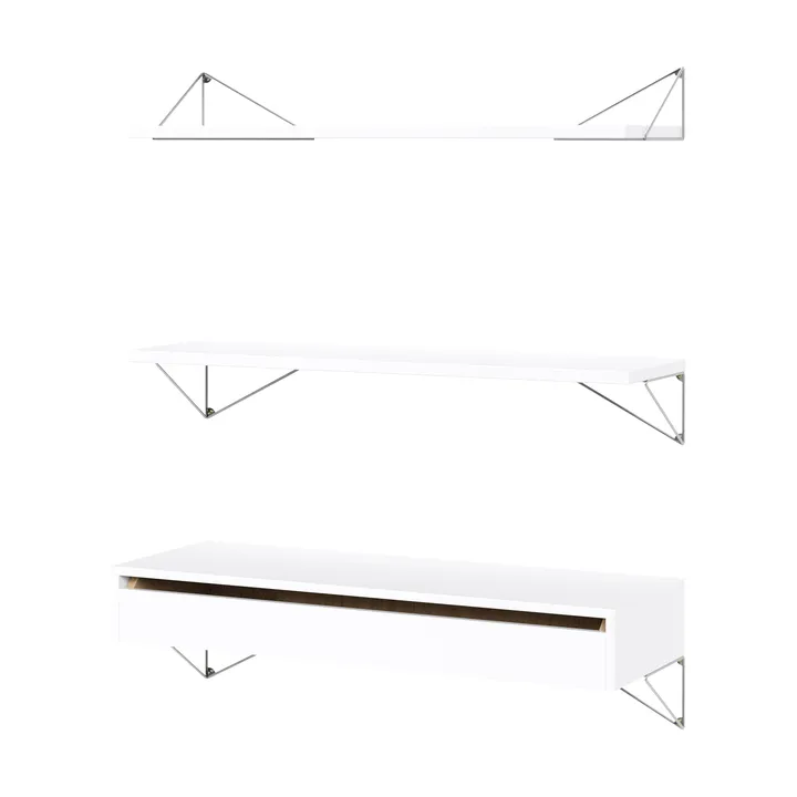 Pythagoras Bundle C hyllyjärjestelmä valkoinen-kromi - Maze