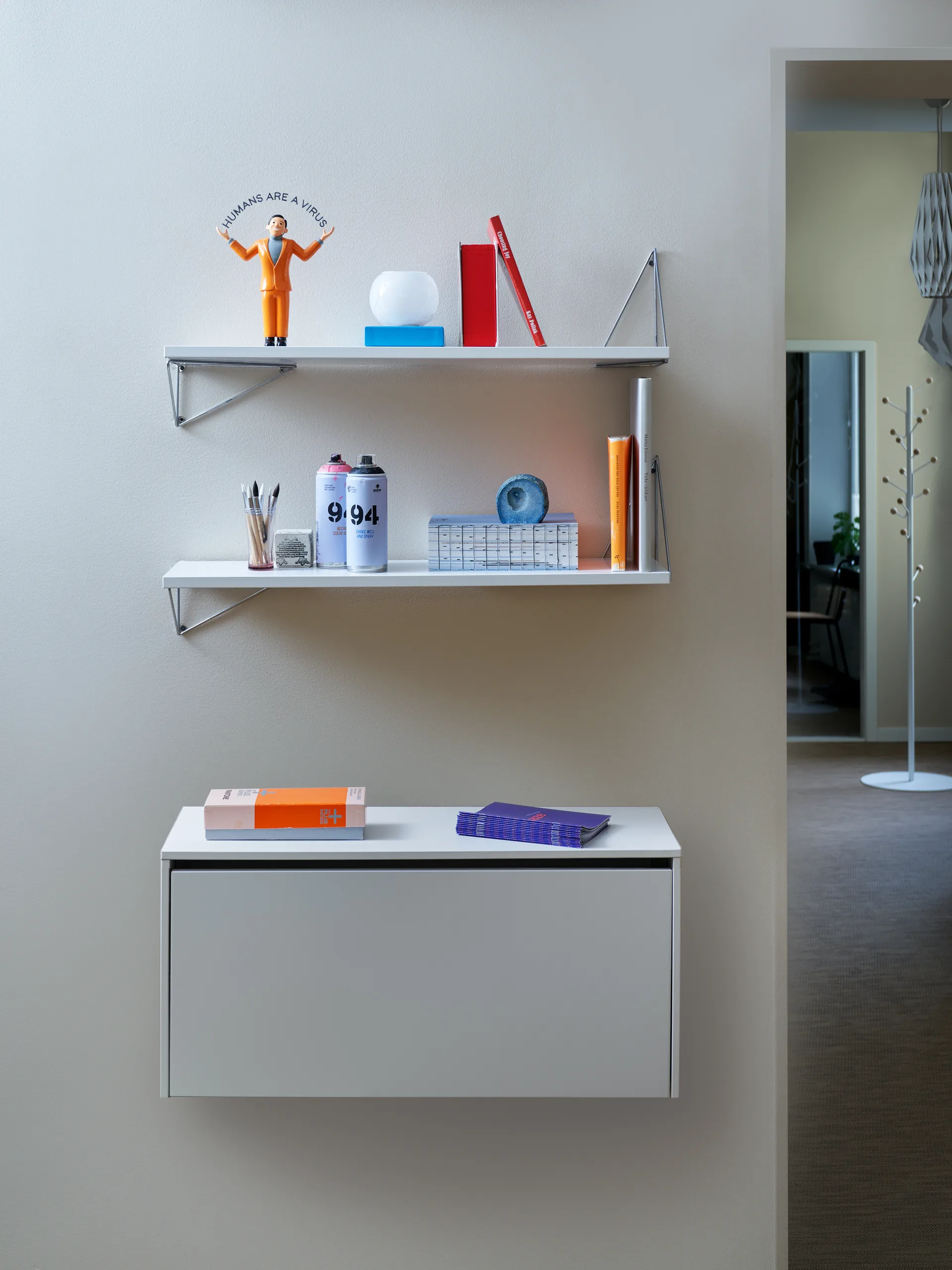 Pythagoras Bundle F hyllyjärjestelmä valkoinen-valkoinen Maze