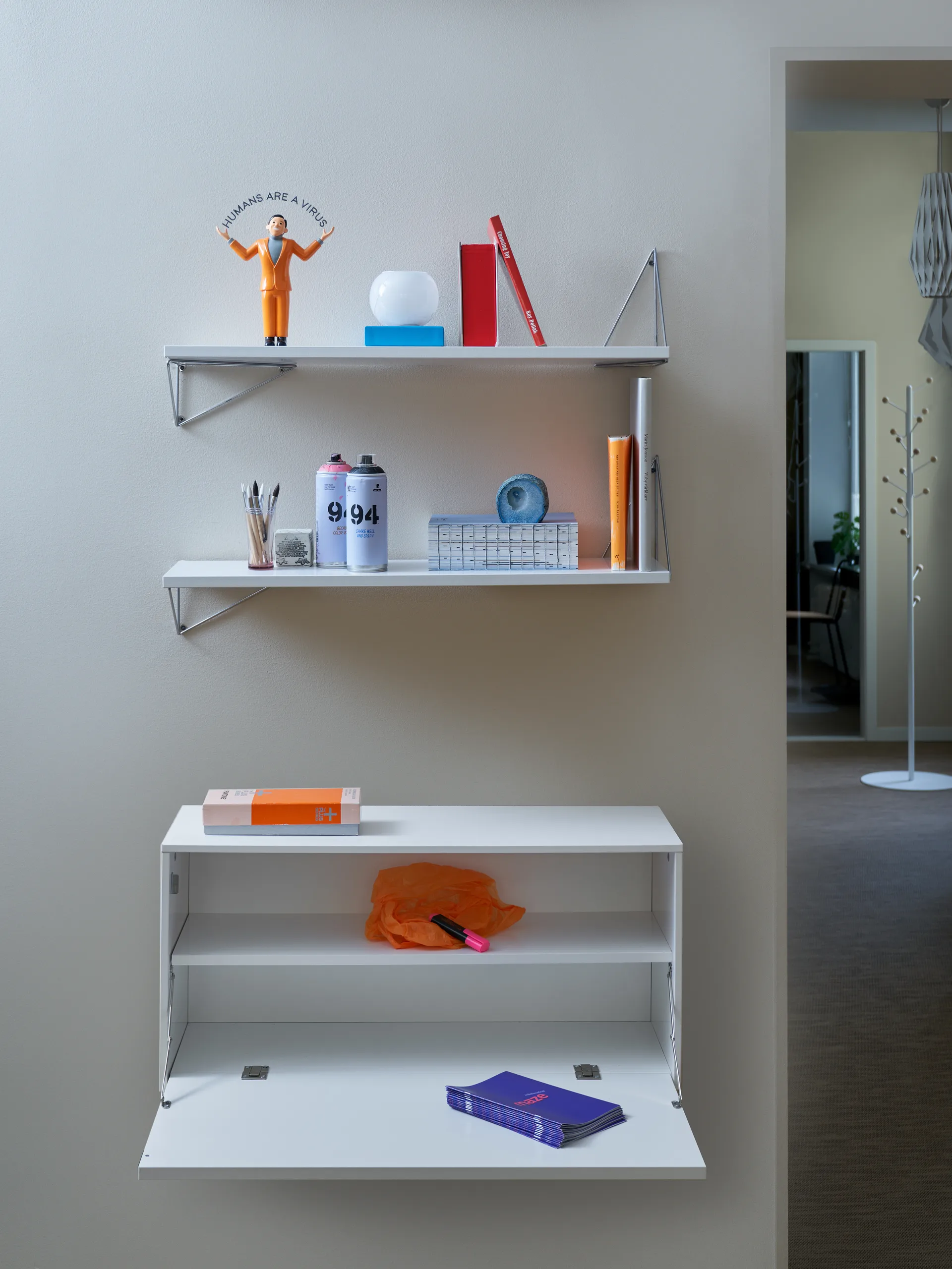 Pythagoras Bundle F hyllyjärjestelmä valkoinen-valkoinen Maze