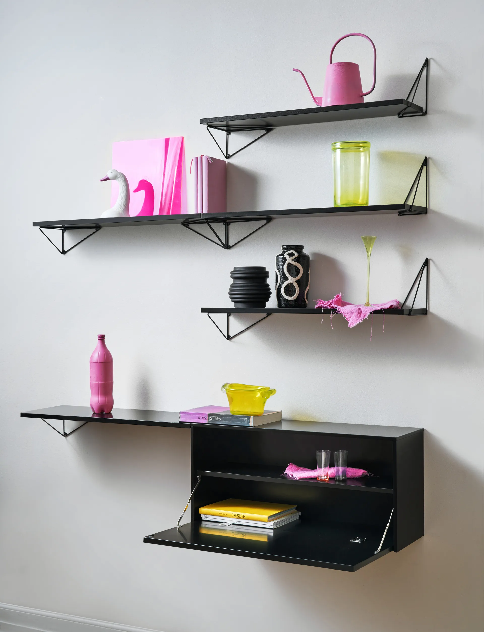 Pythagoras Cabinet -seinäkaappi 38 x 80 cm, Black Maze