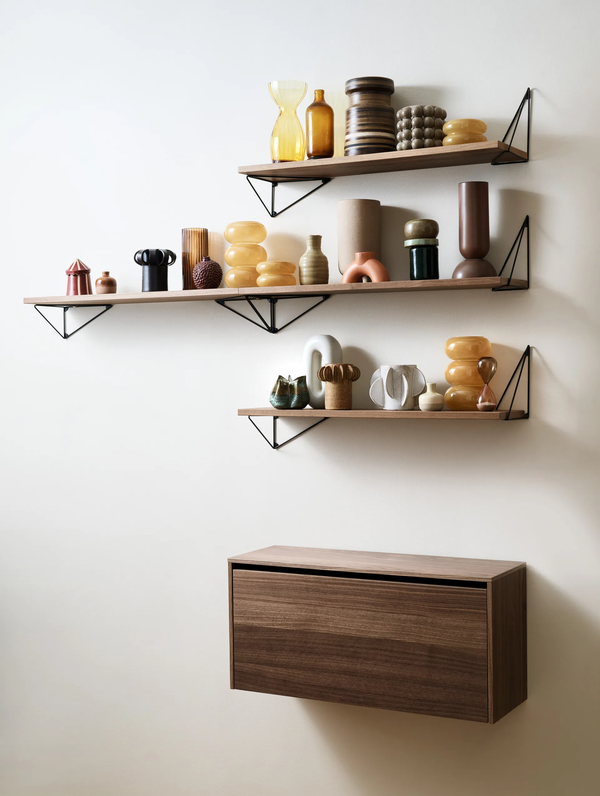 Pythagoras Cabinet -seinäkaappi 38 x 80 cm, Walnut Maze